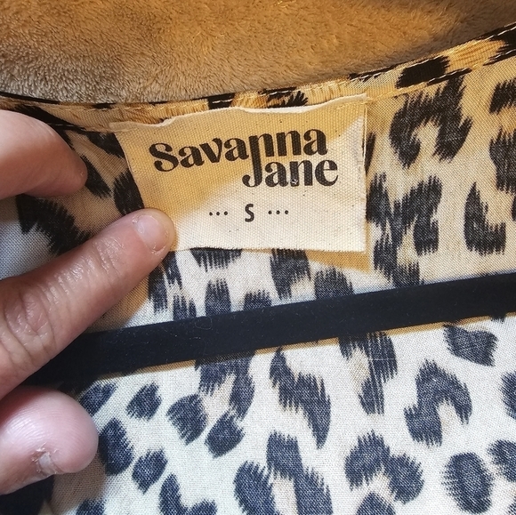 SAVANNA Jane Embroidered Floral and leopard print long sleeve top Size S… - Picture 7 of 8